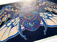 Egyptian Scarab Wings White Rainbow Foil Prints (Edition of 149)