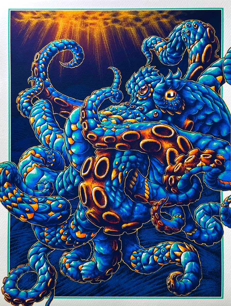 Octopus Blue Art Print (72 Hour Timed Edition)
