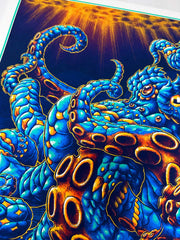 Octopus Blue Art Print (72 Hour Timed Edition)