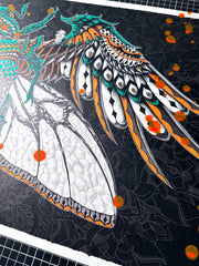Egyptian Winged Scarab Hand Embellished Print (Edition 10 of 13)