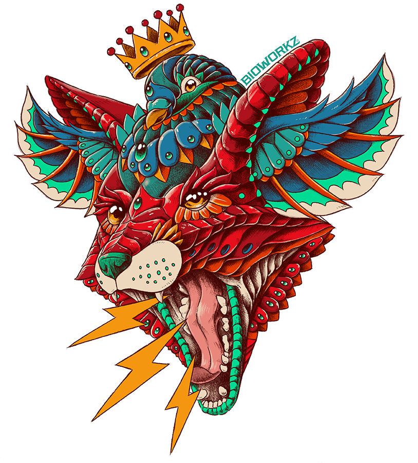 Fox Pigeon Fusion Sticker