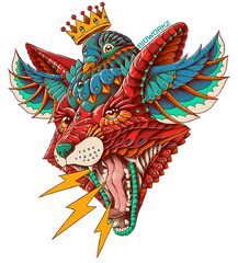 Fox Pigeon Fusion Sticker