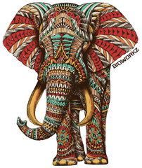 Ornate Elephant Sticker