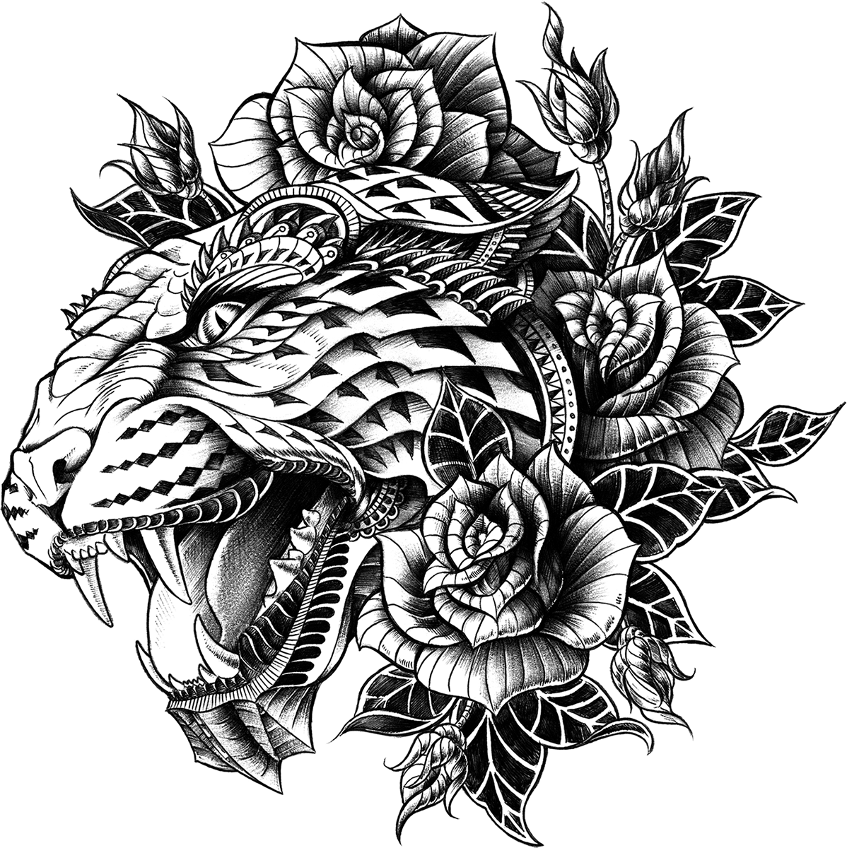 Ornate Leopard Sticker