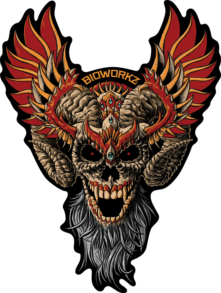 Wing Ram Skull Sticker