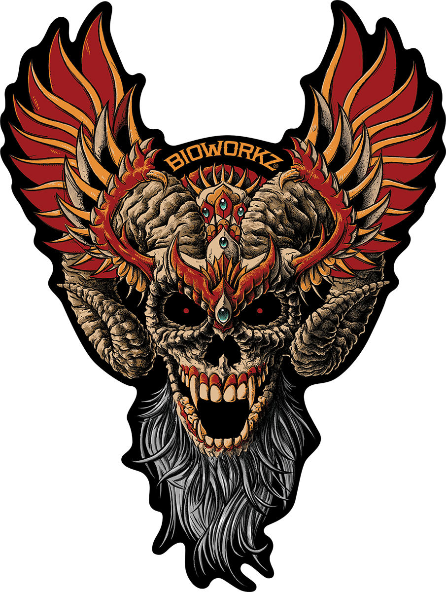 Wing Ram Skull Sticker