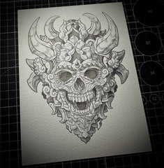 Japanese Demon Mask 8.0 (Original Drawing)