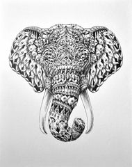 Ornate Elephant Head (Original Artwork)