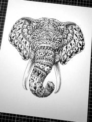 Ornate Elephant Head (Original Artwork)