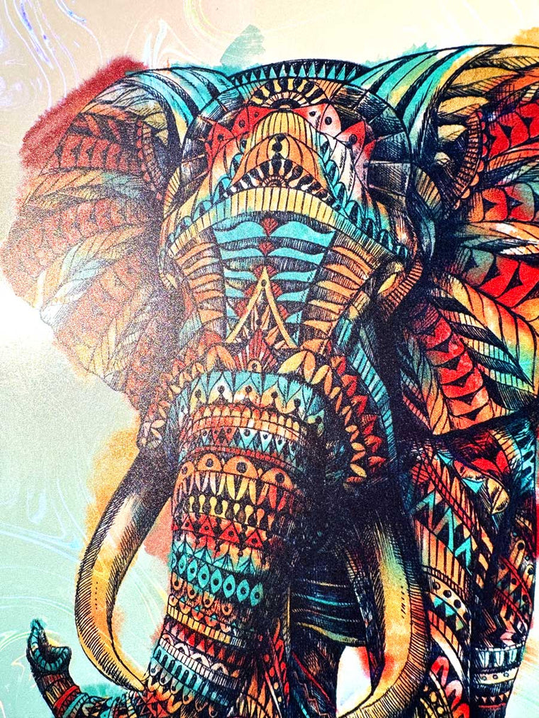 Ornate Elephant Watercolor 12x16 (Edition of 79)