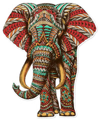 Ornate Elephant Sticker (Weatherproof)