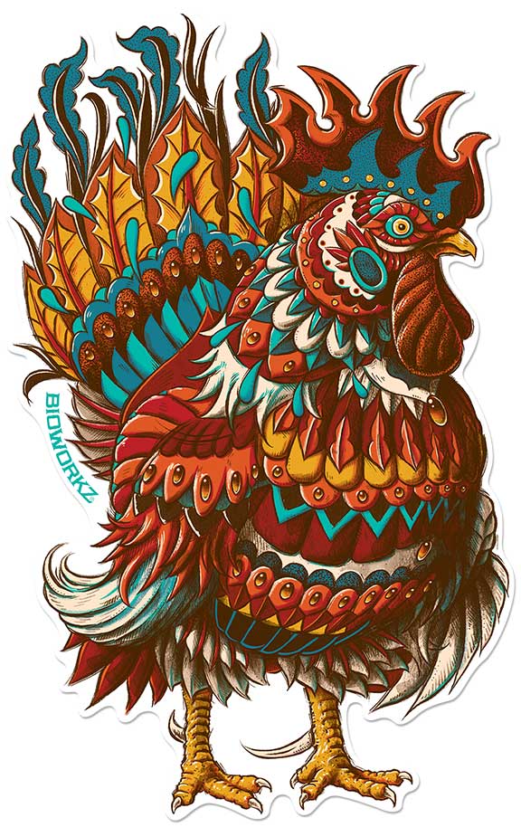 Rooster Sticker (Weatherproof)