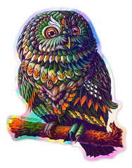 Green Owl Rainbow Foil Decal (Weatherproof)