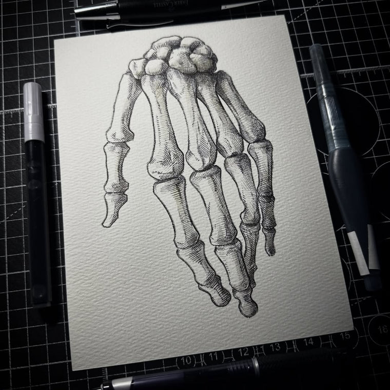 Skeletal Hand (Original Drawing)