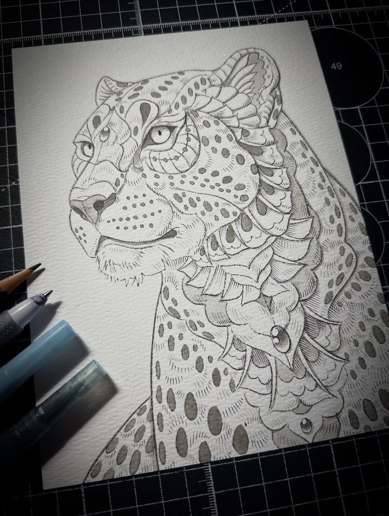 Snow Leopard (Original Drawing)