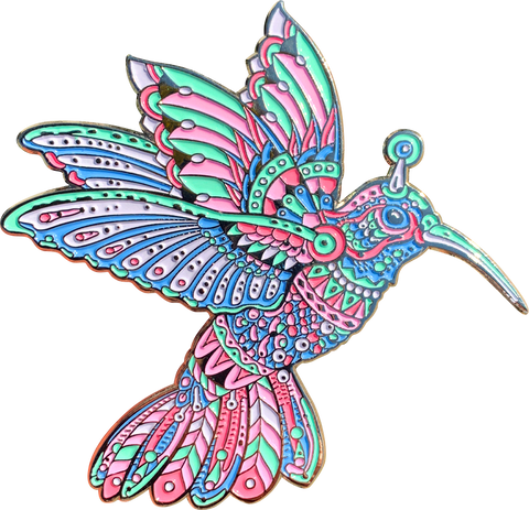 Cotton Candy Hummingbird Pin