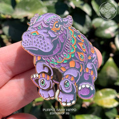 Purple Baby Hippo Pin (Edition of 30)