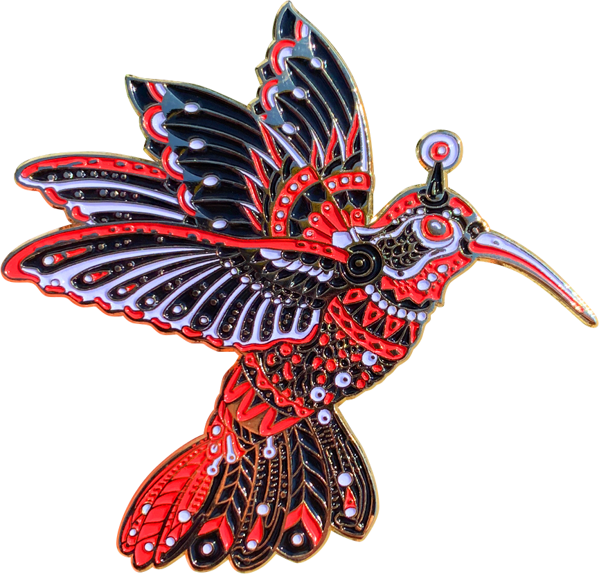 Samurai Hummingbird Pin