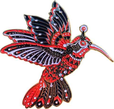 Samurai Hummingbird Pin