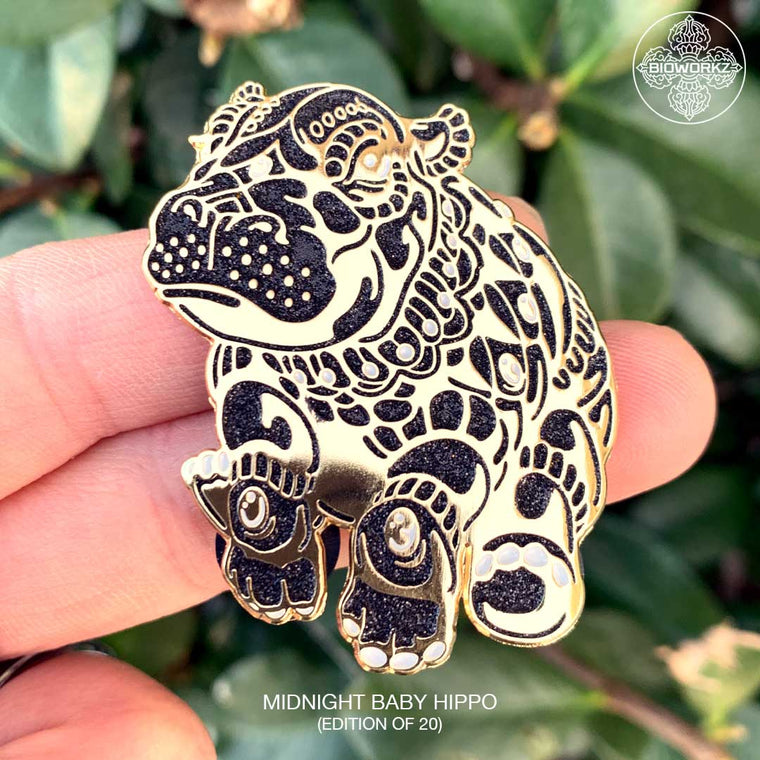 Midnight Baby Hippo Pin (Edition of 20)