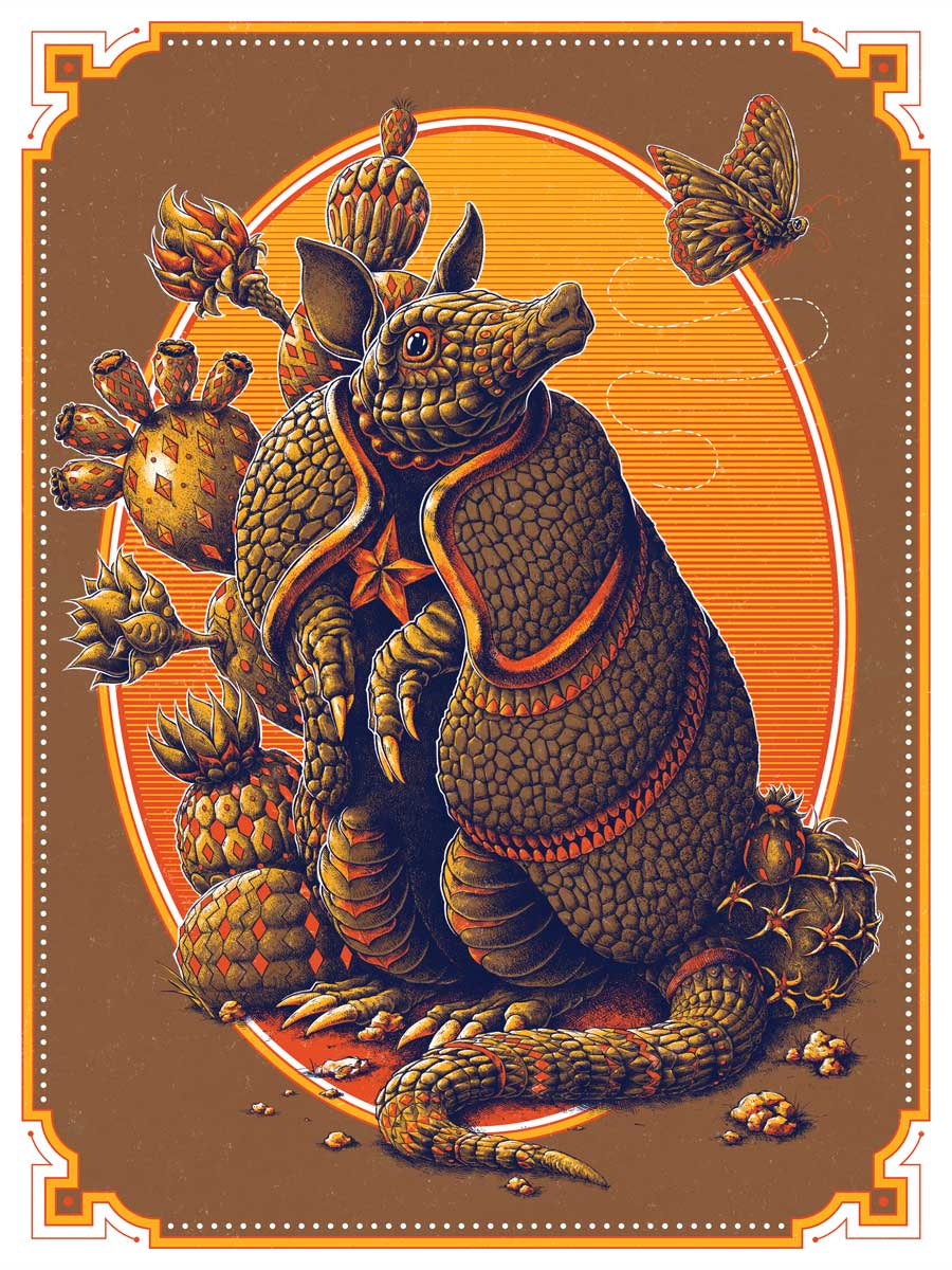 Brown Armadillo Art Print (72 Hour Timed Edition)