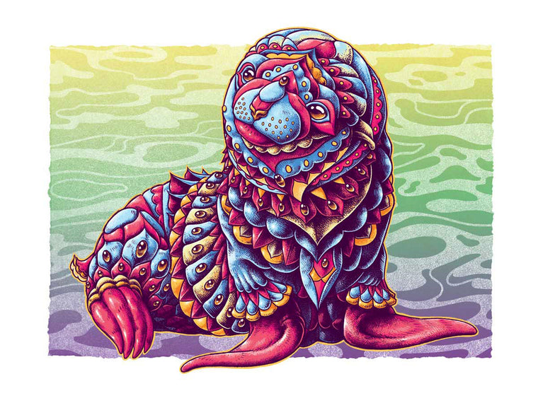 Confetti Seal Pup Art Print (72 Hour Timed Edition)