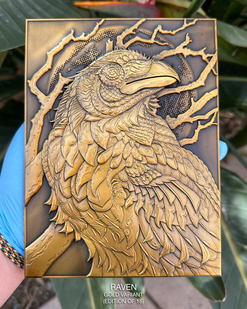 Raven Metal 3D Relief Gold Variant (Edition of 15)