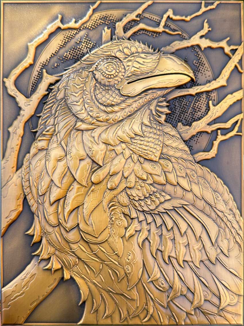 Raven Metal 3D Relief Gold Variant (Edition of 15)