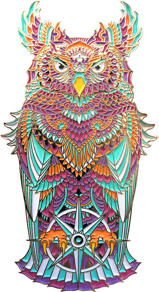 Grand Amethyst Owl Pin (Edition of 100)