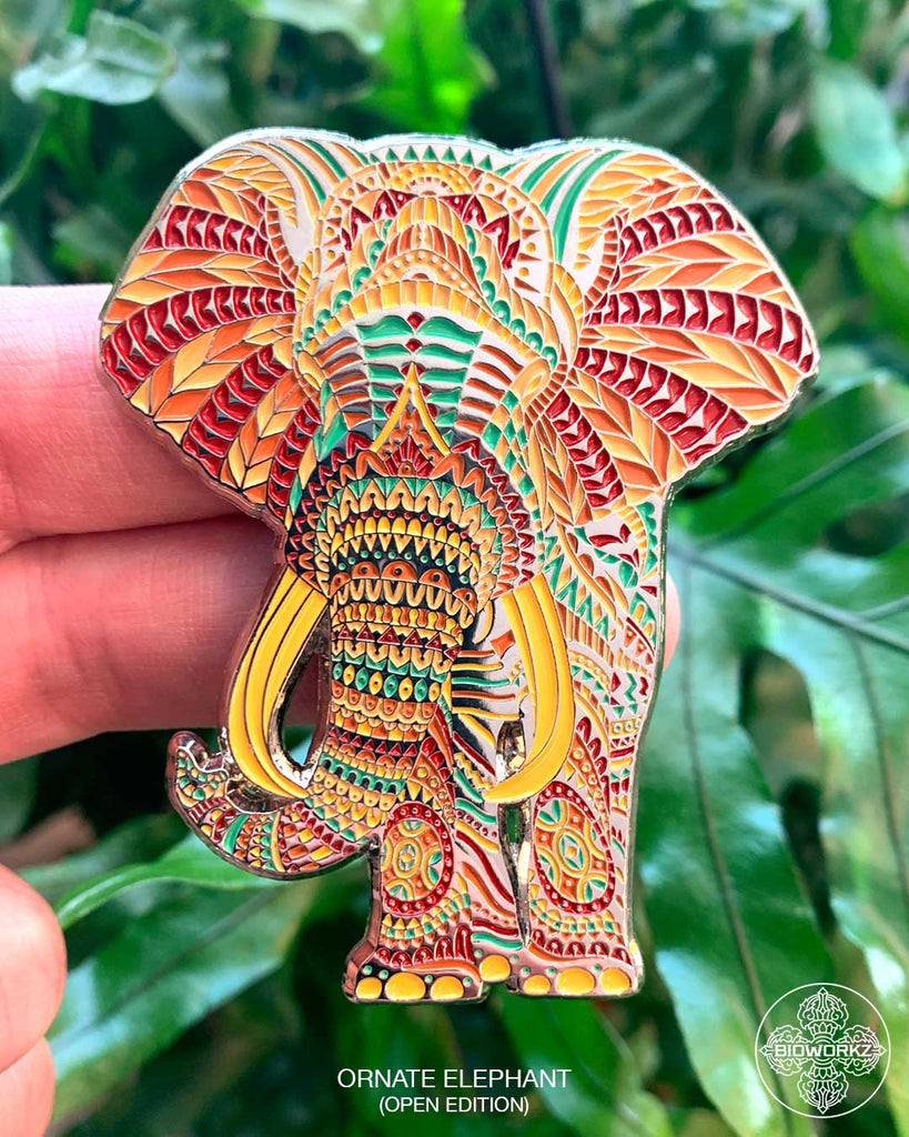 Ornate Elephant Pin