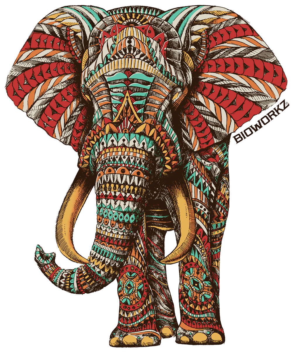 Society6 ケース Ornate Elephant by BIOWORKZ BIOWORKZ Ornate Elephant Sticker