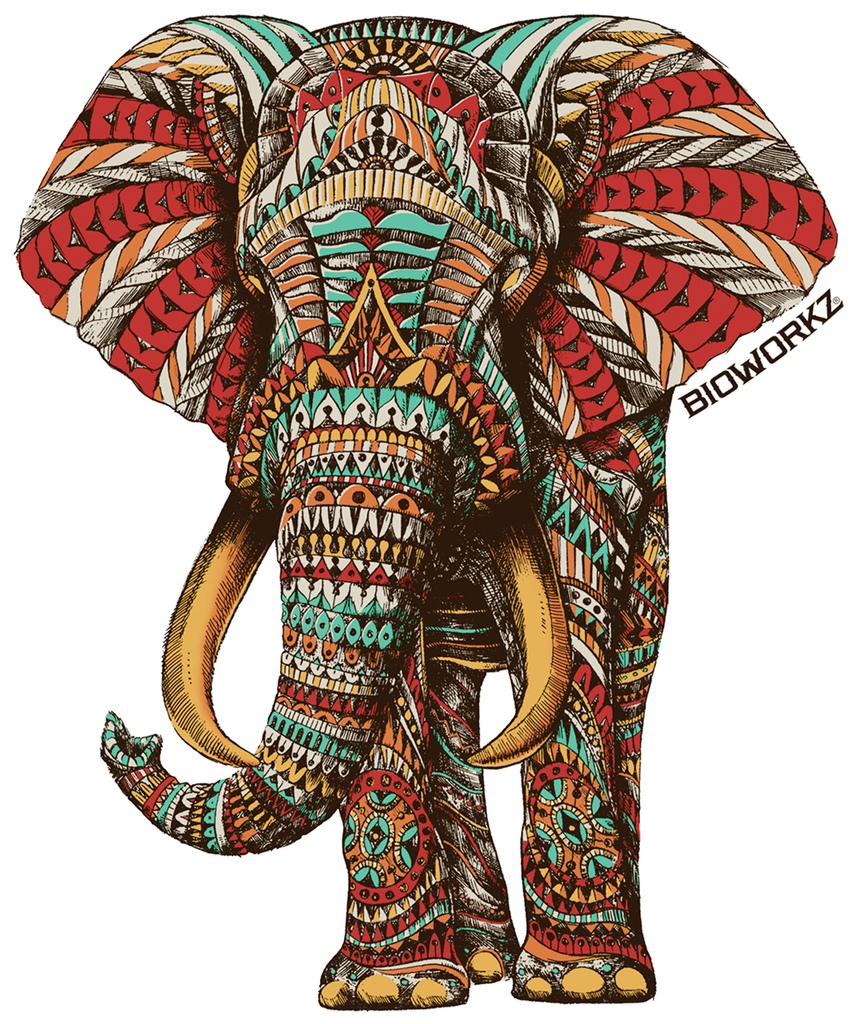 Ornate Elephant Sticker