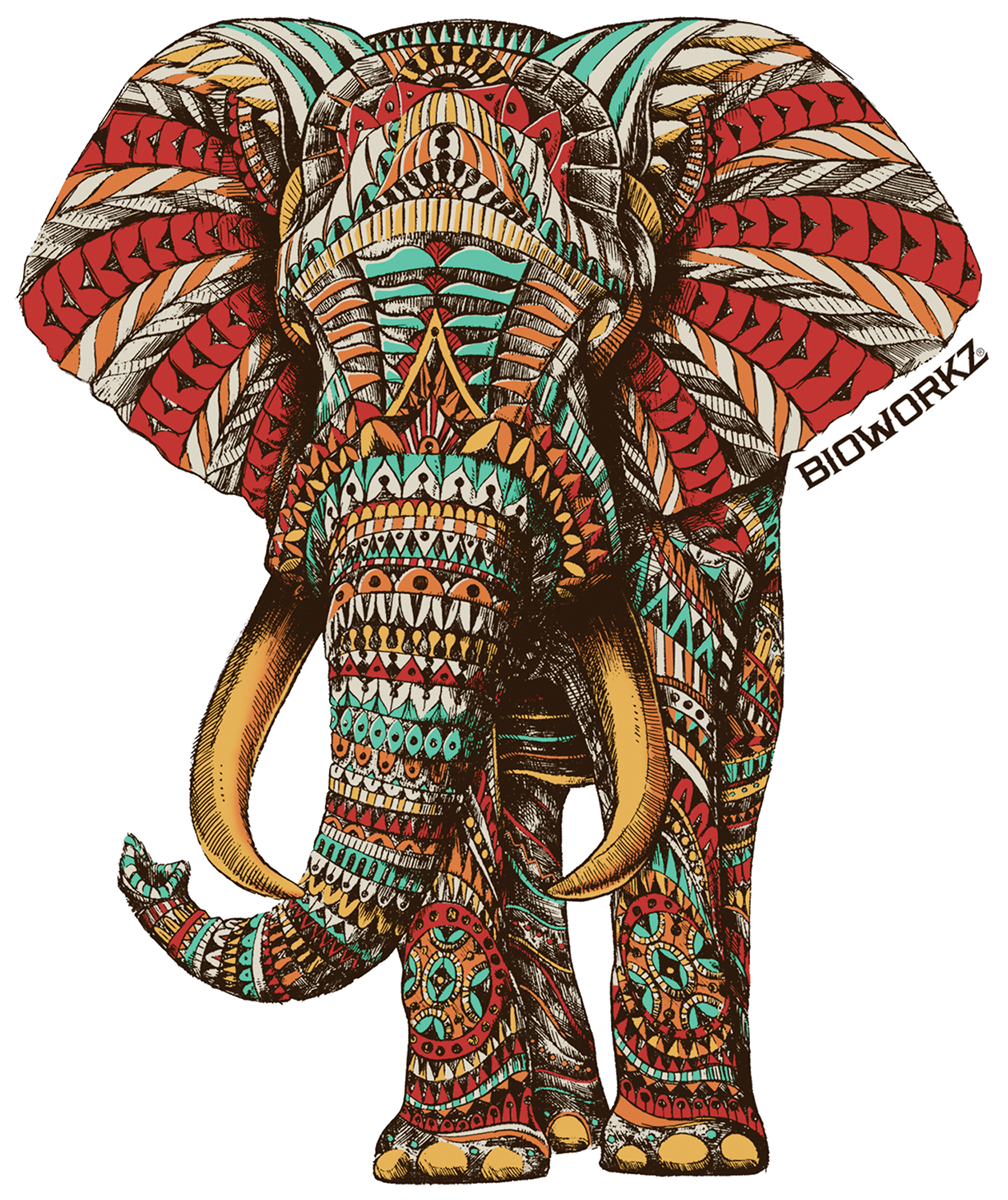 Ornate Elephant Sticker