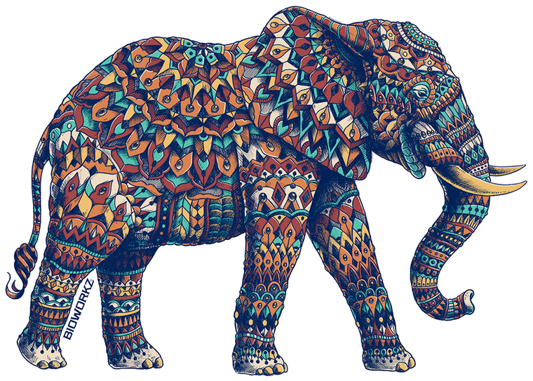 Ornate Elephant 3.0 Sticker