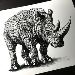 Rhinoceros Silkscreen Print (10x8 inches)