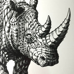 Rhinoceros Silkscreen Print (10x8 inches)