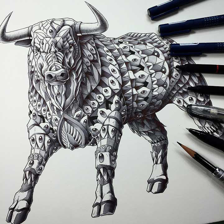 raging bull drawings
