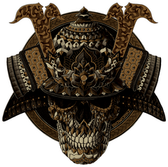 Samurai Skull Sticker