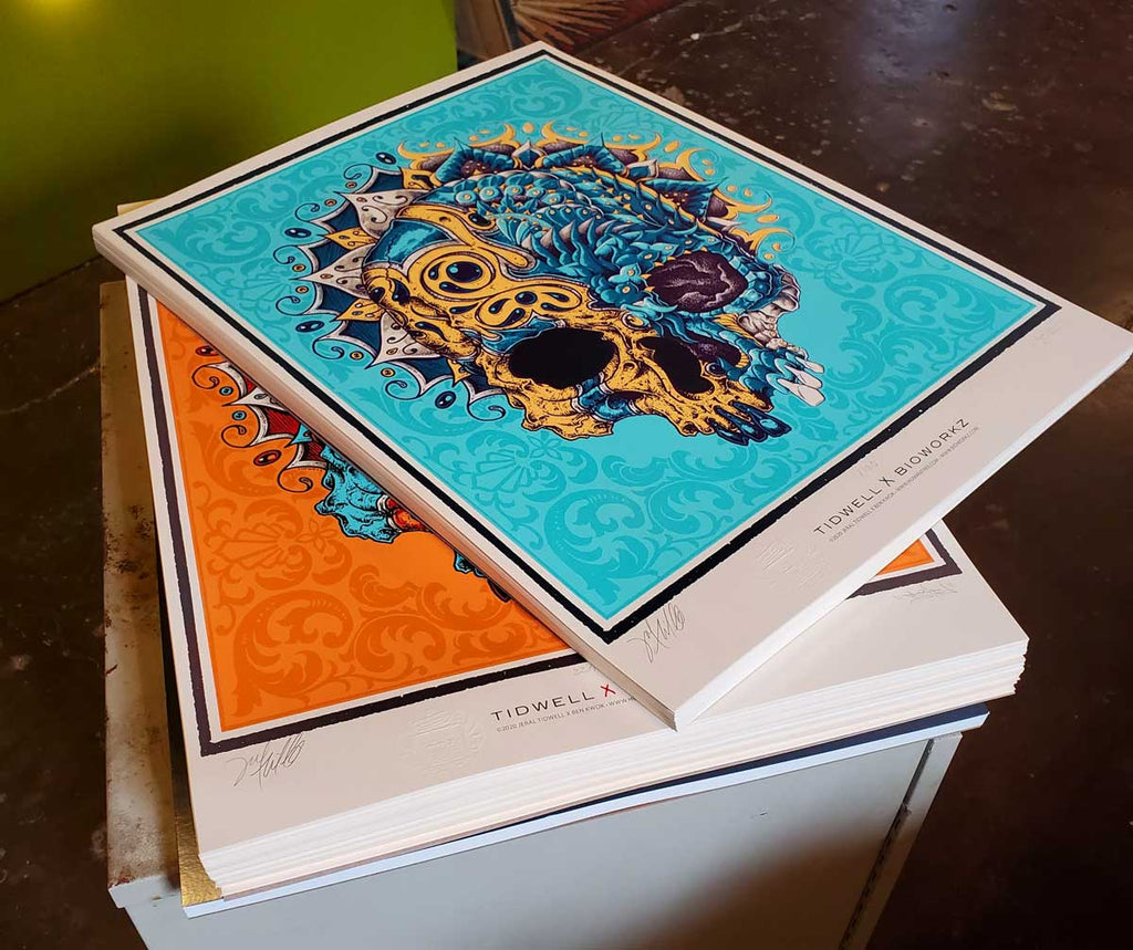 TIDWELL x BIOWORKZ "Skull Collab" Blue Variant Print (Edition of 120)