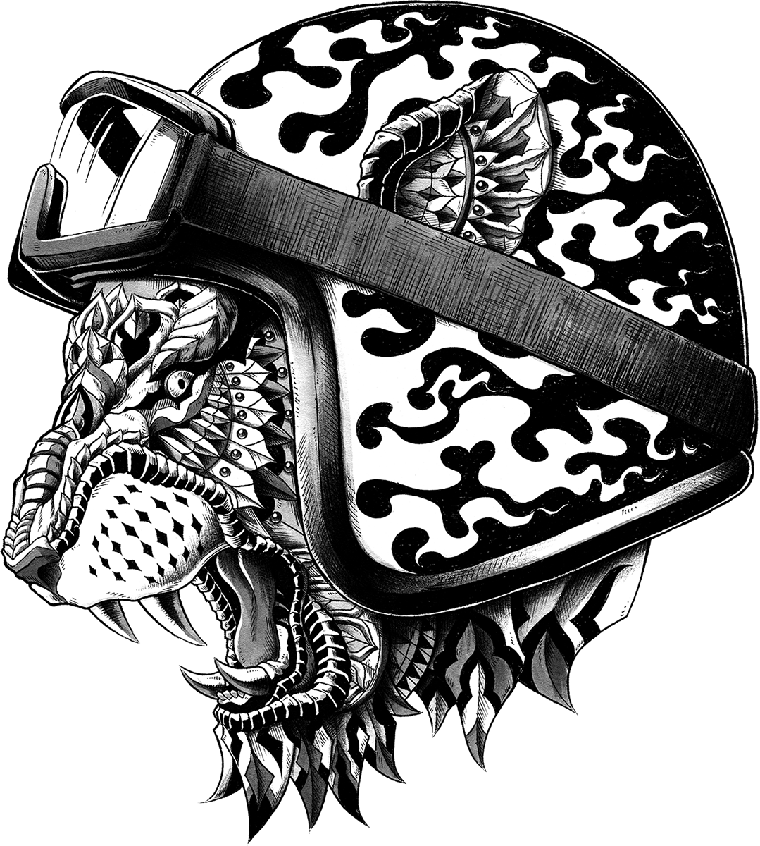 Tiger Helm Sticker