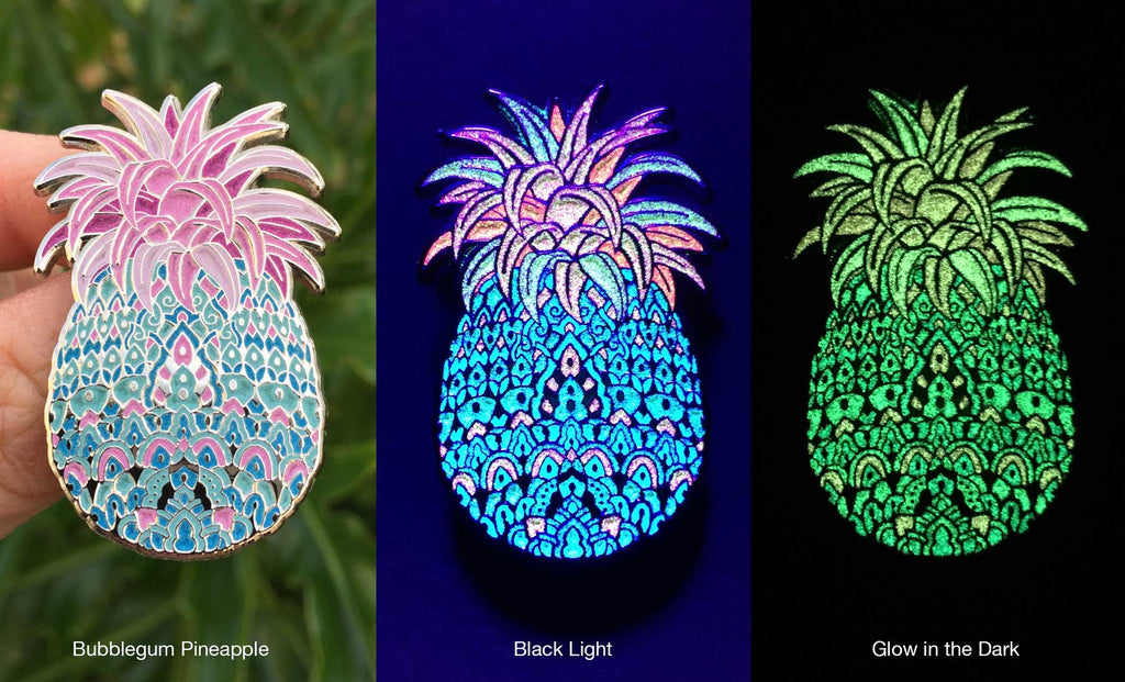 Bubblegum Pineapple Pin (Glows in the dark)
