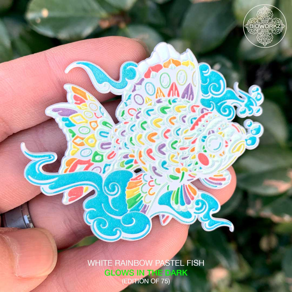 DMB X BIOWORKZ Big Eyed Fish Pin "White Rainbow Pastel" Variant (Edition of 75)